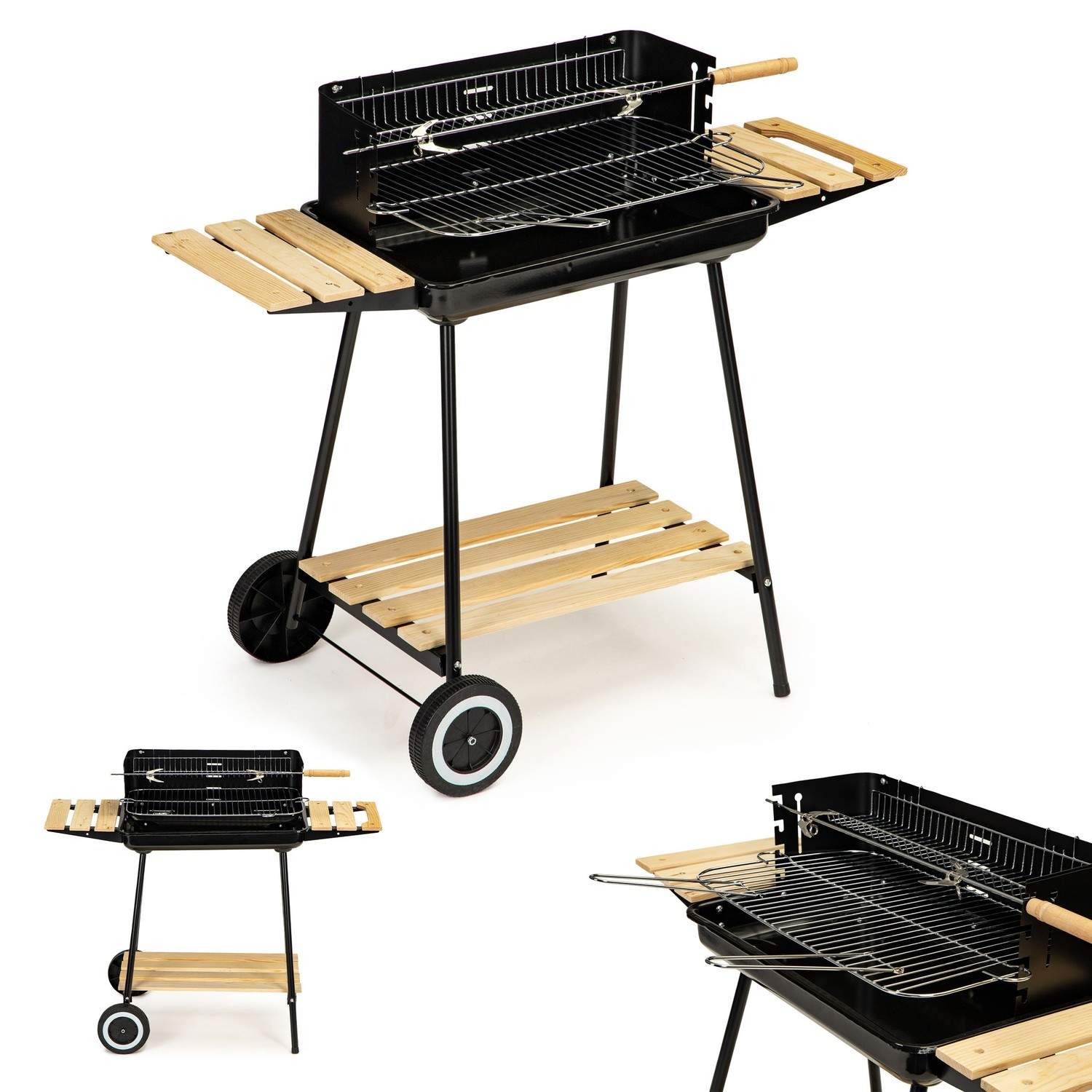 Stald havegrill med justerbart gitter