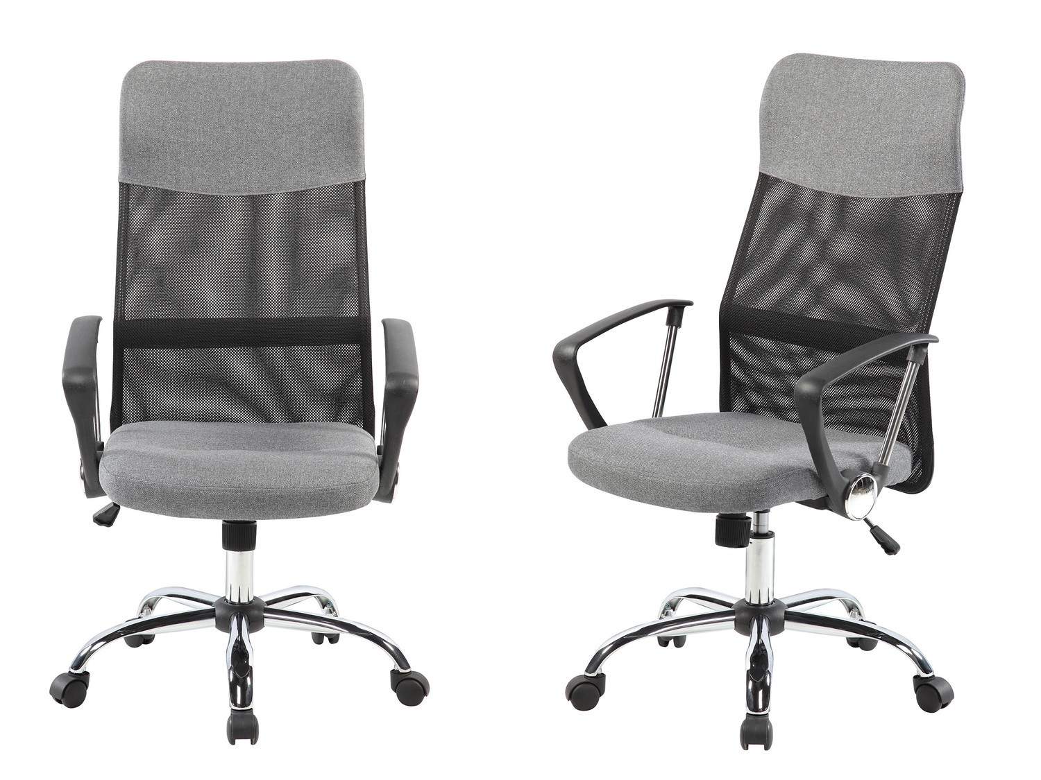 Sort kontorstol med ventileret ryglæn