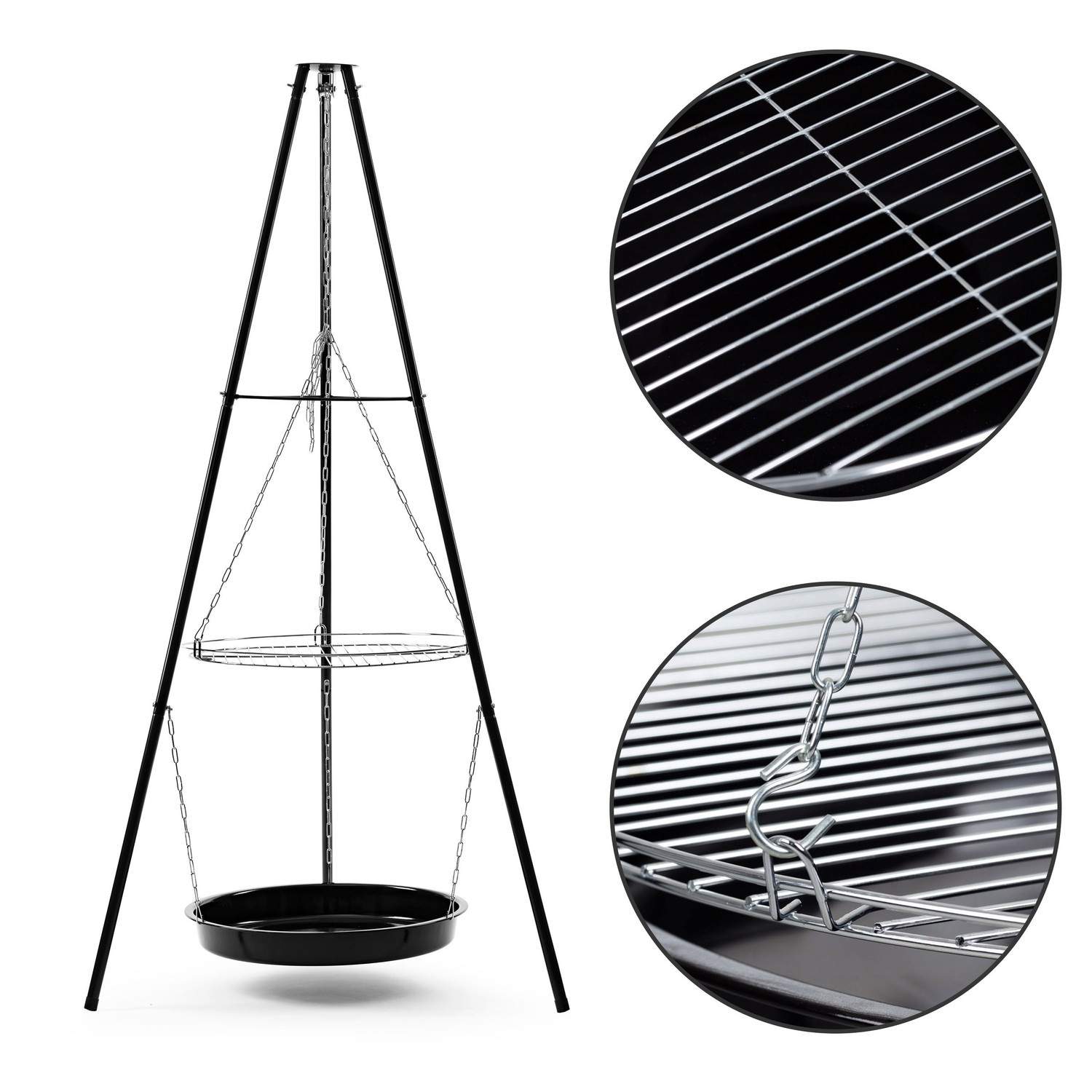 Haveovn med justerbar rist, stabil 45 cm