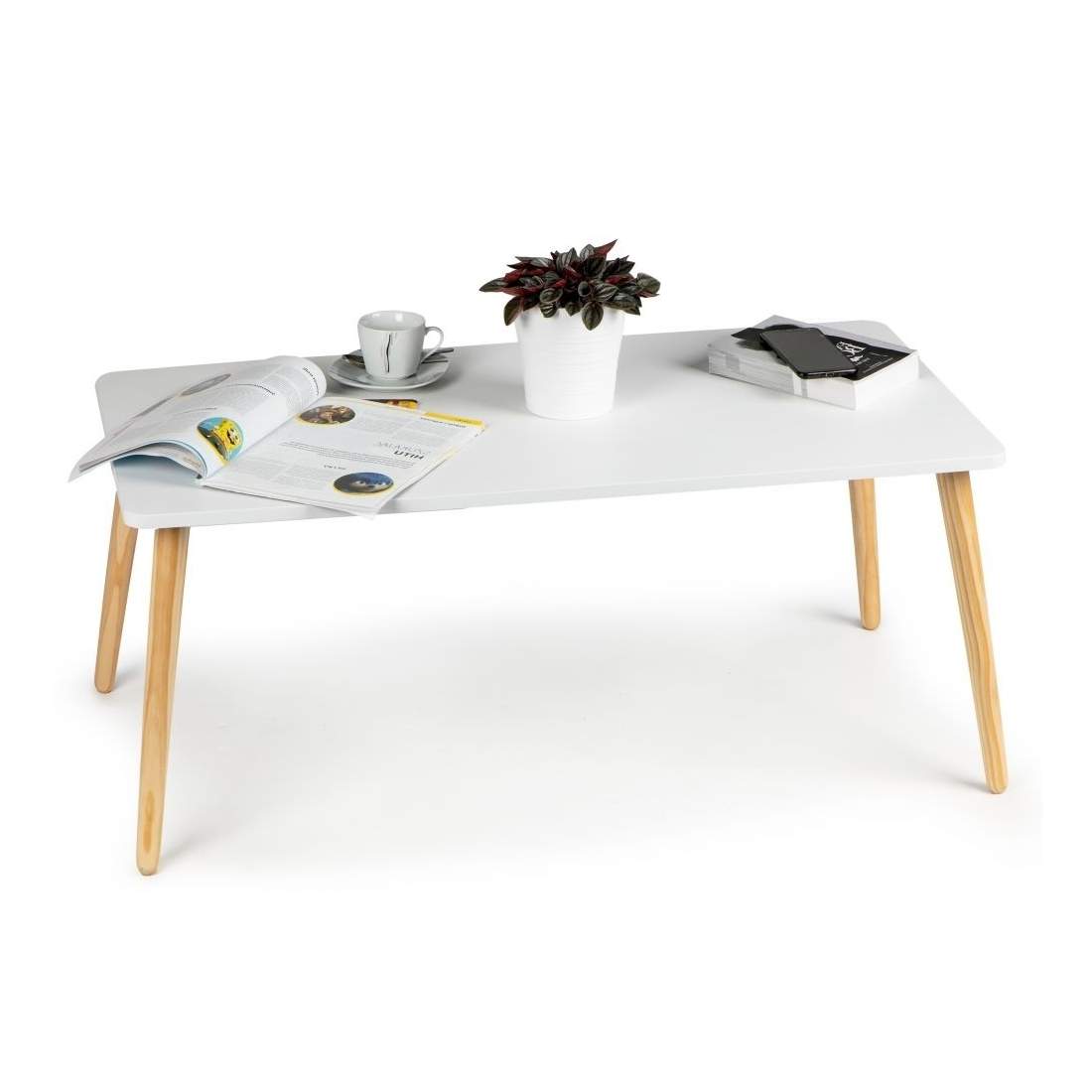 Modernt Soffbord i Vit MDF med Furuben | Hem & Hobby - Hem & Hushåll - Bygg | Pryloteket