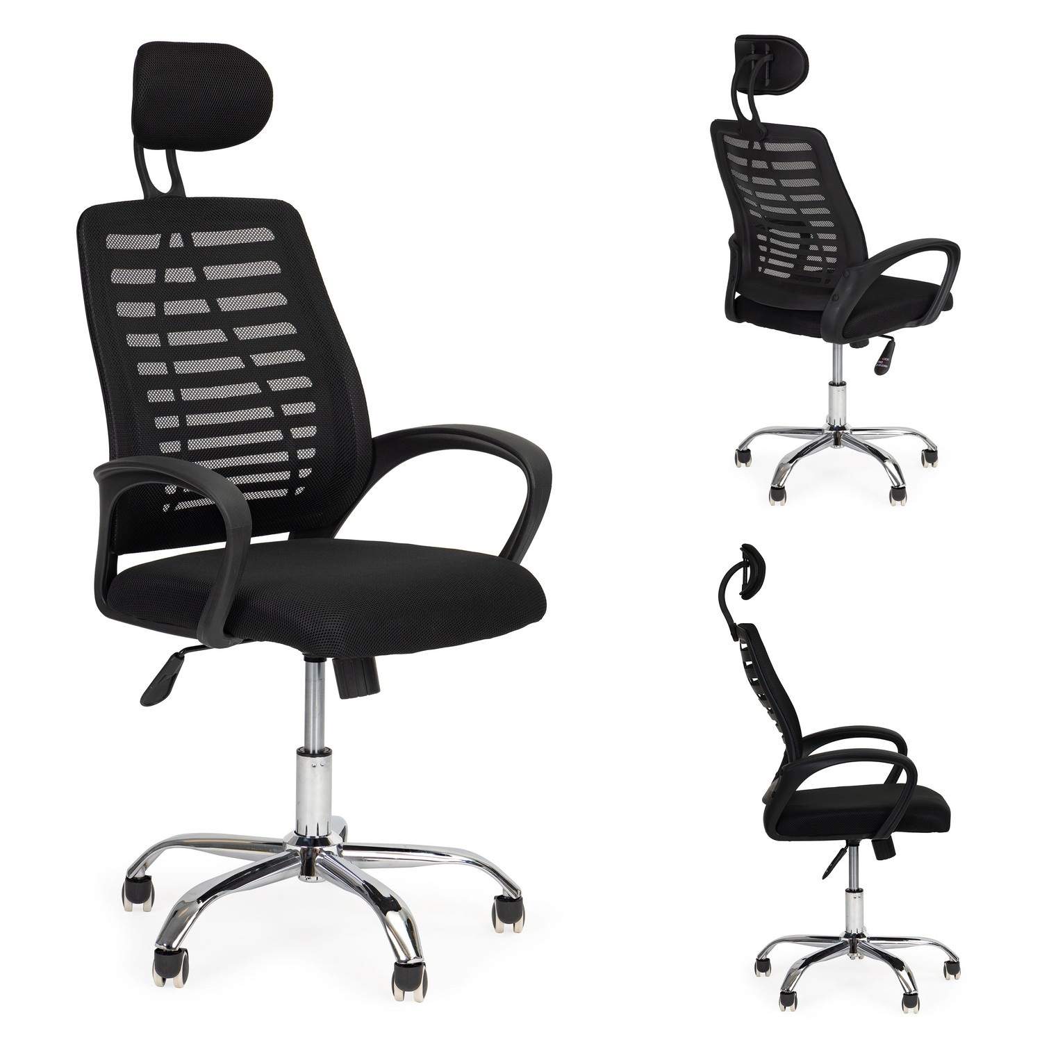 Ergonomisk kontorstol med mesh og nakkestøtte