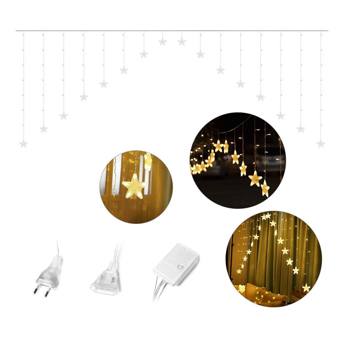 Vattentäta LED-stjärnor, 136 lampor, 8 lägen | Hem & Hobby | Pryloteket