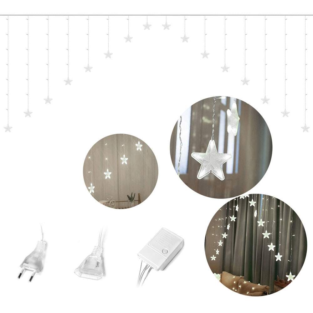 Dekorative LED-lys, 136 stjerner, IP44