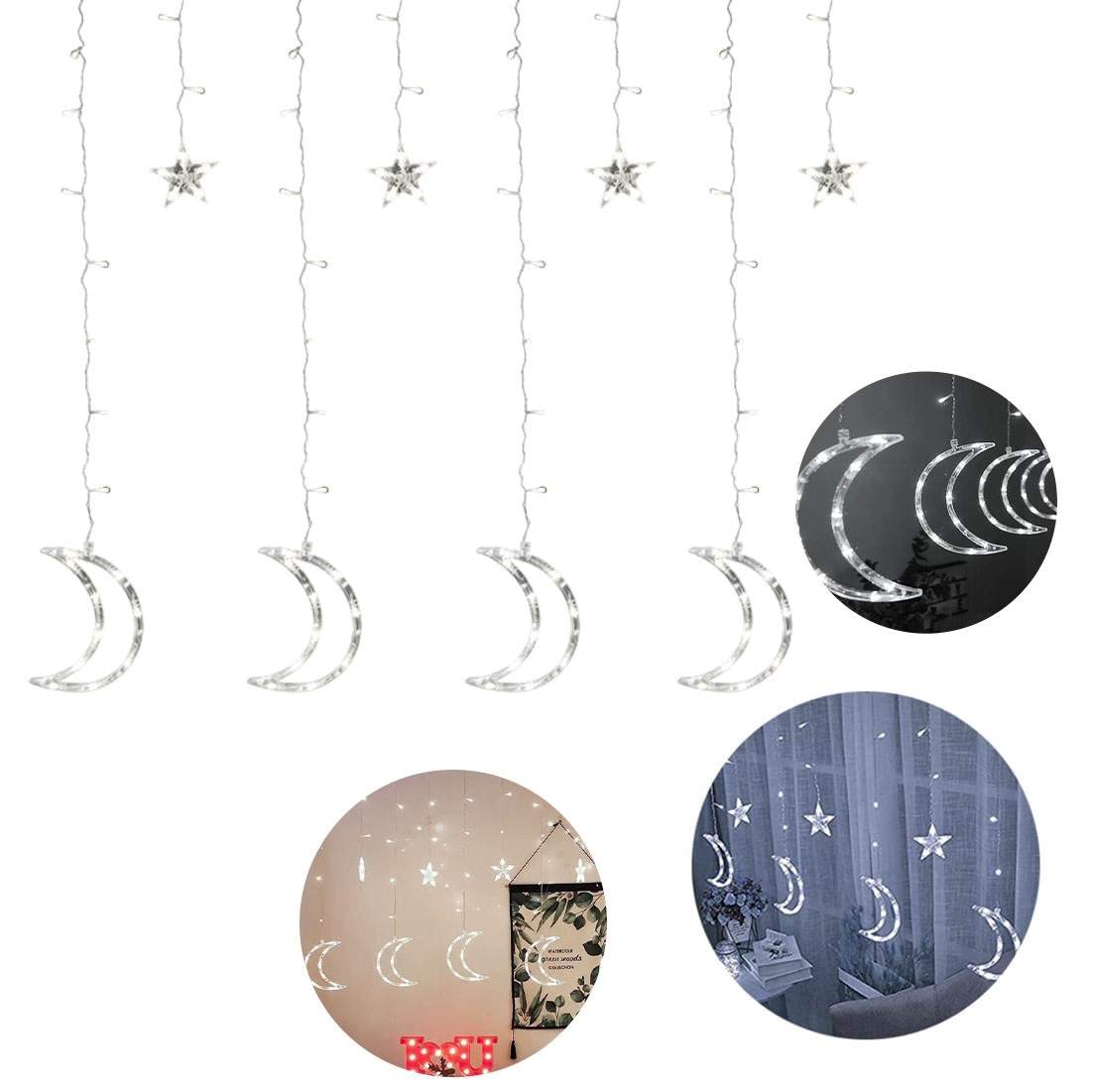 96 LED lysstreng, 4m, 8 lystilstande - måner og stjerner