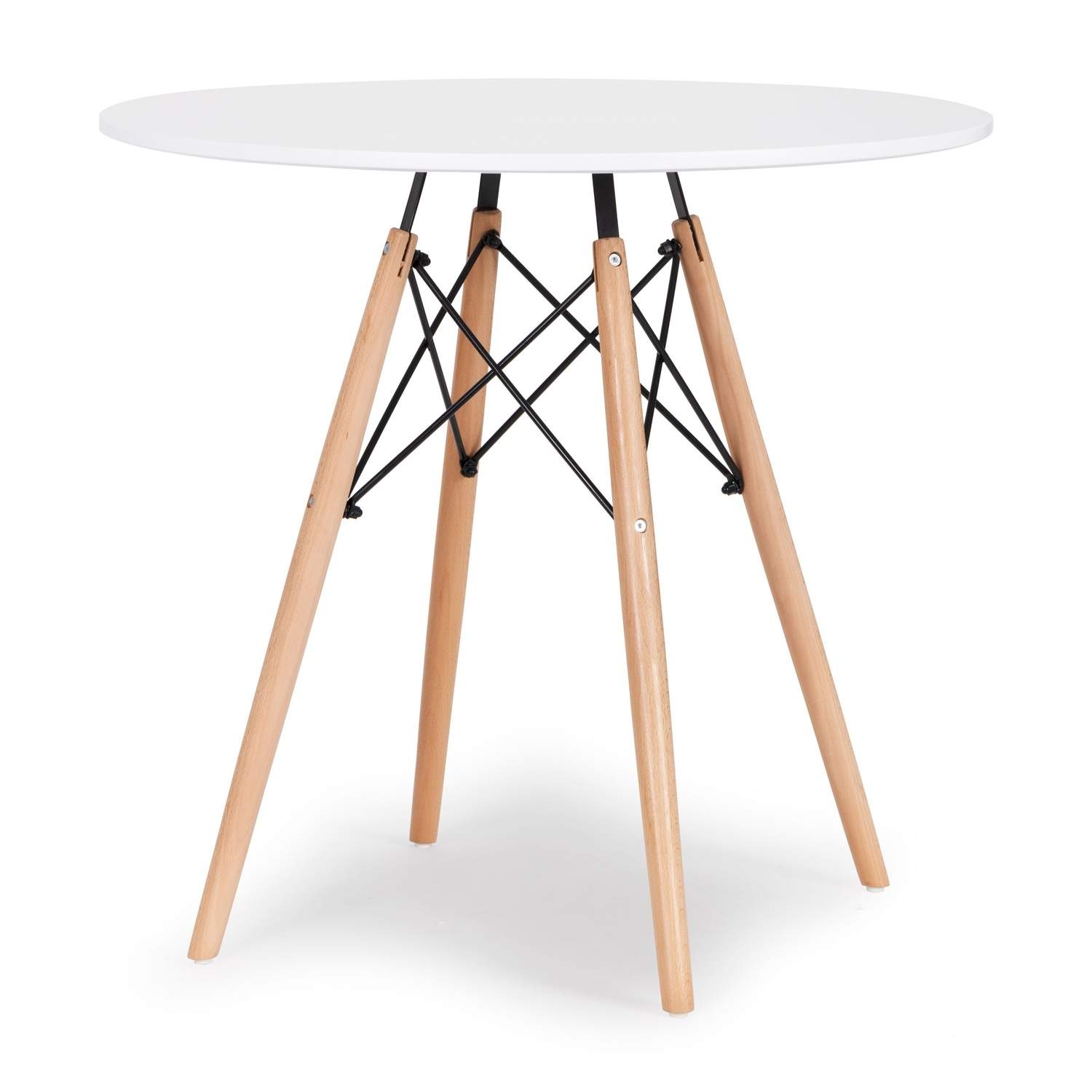 Spisebord 80 cm, Hvid MDF, Bogben, Stalddesign