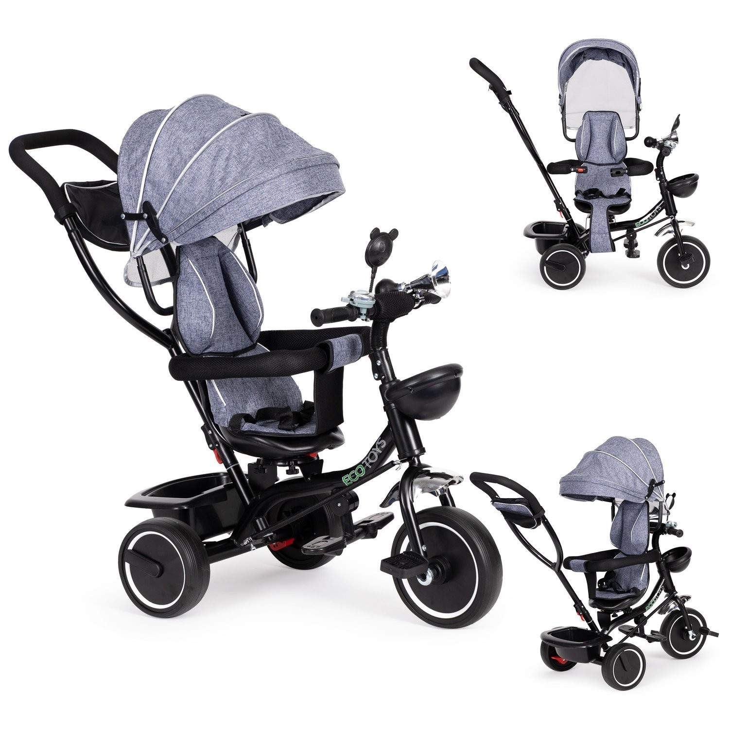 Trehjulet børnecykel 12m+, Stålkonstruktion, 360° sæde