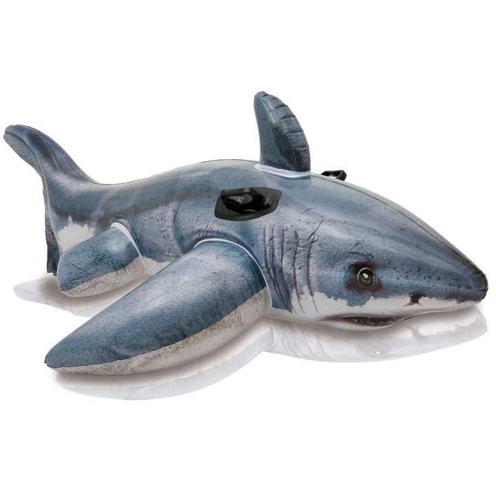 Holdbar oppustelig svømmehaj til pool 191x99 cm billede