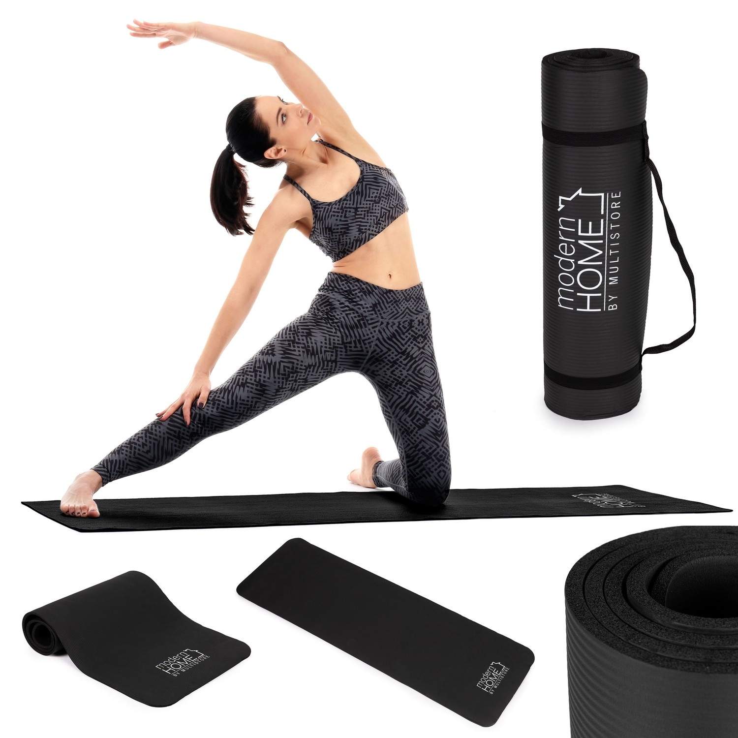 Skridsikker Fitness måtte 182x62 cm med Taske