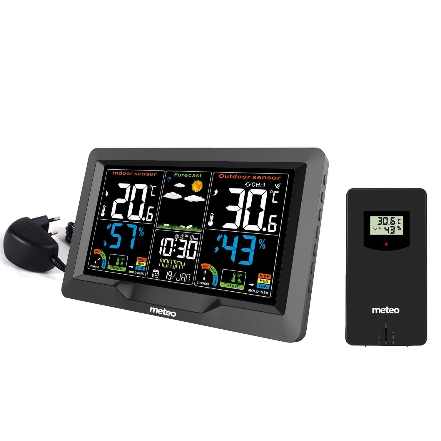 Trådløs vejrstation med temperatur- og luftfugtighedsmåling