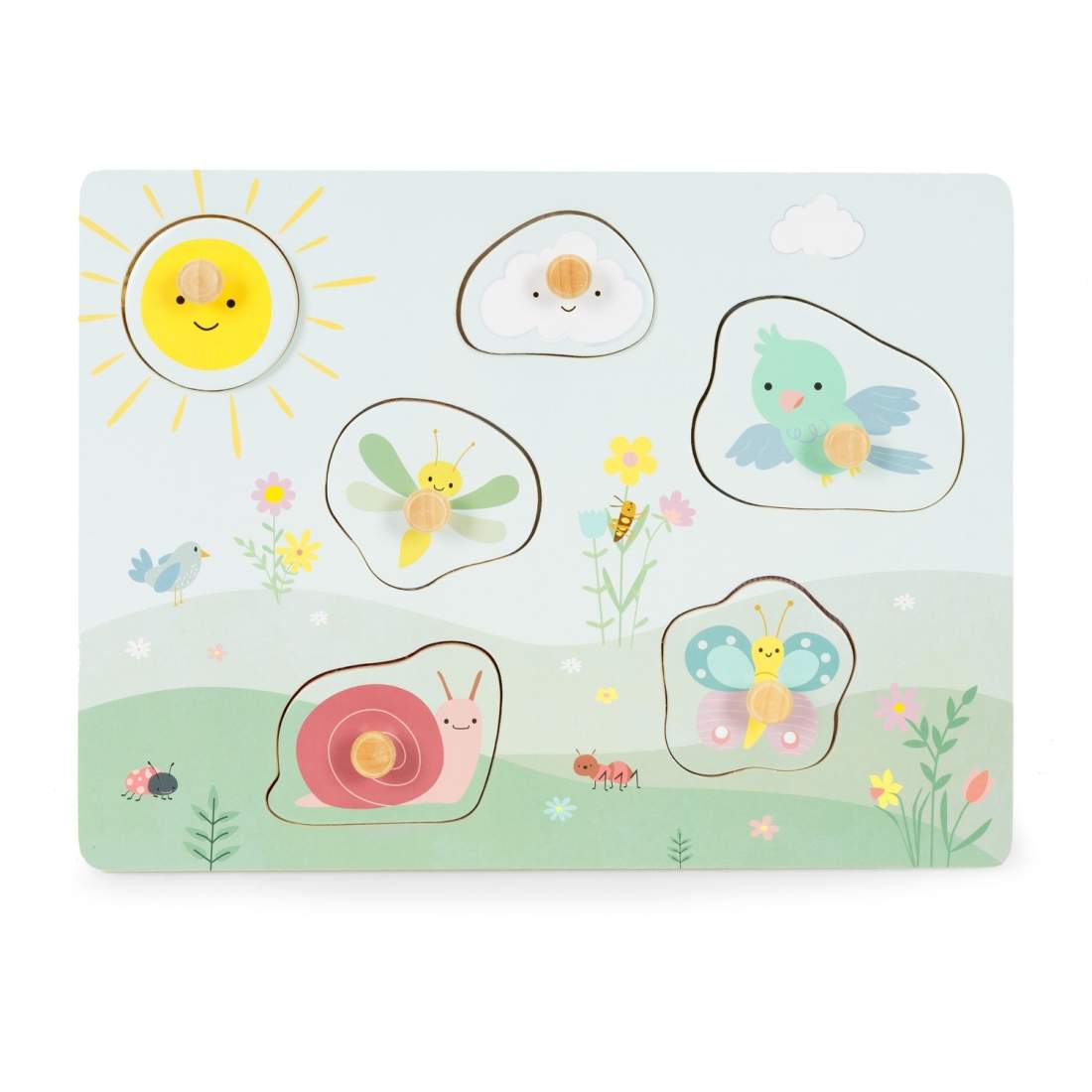 Sensortavla i trä för barn med 6 flyttbara delar | Hem & Hobby | Pryloteket