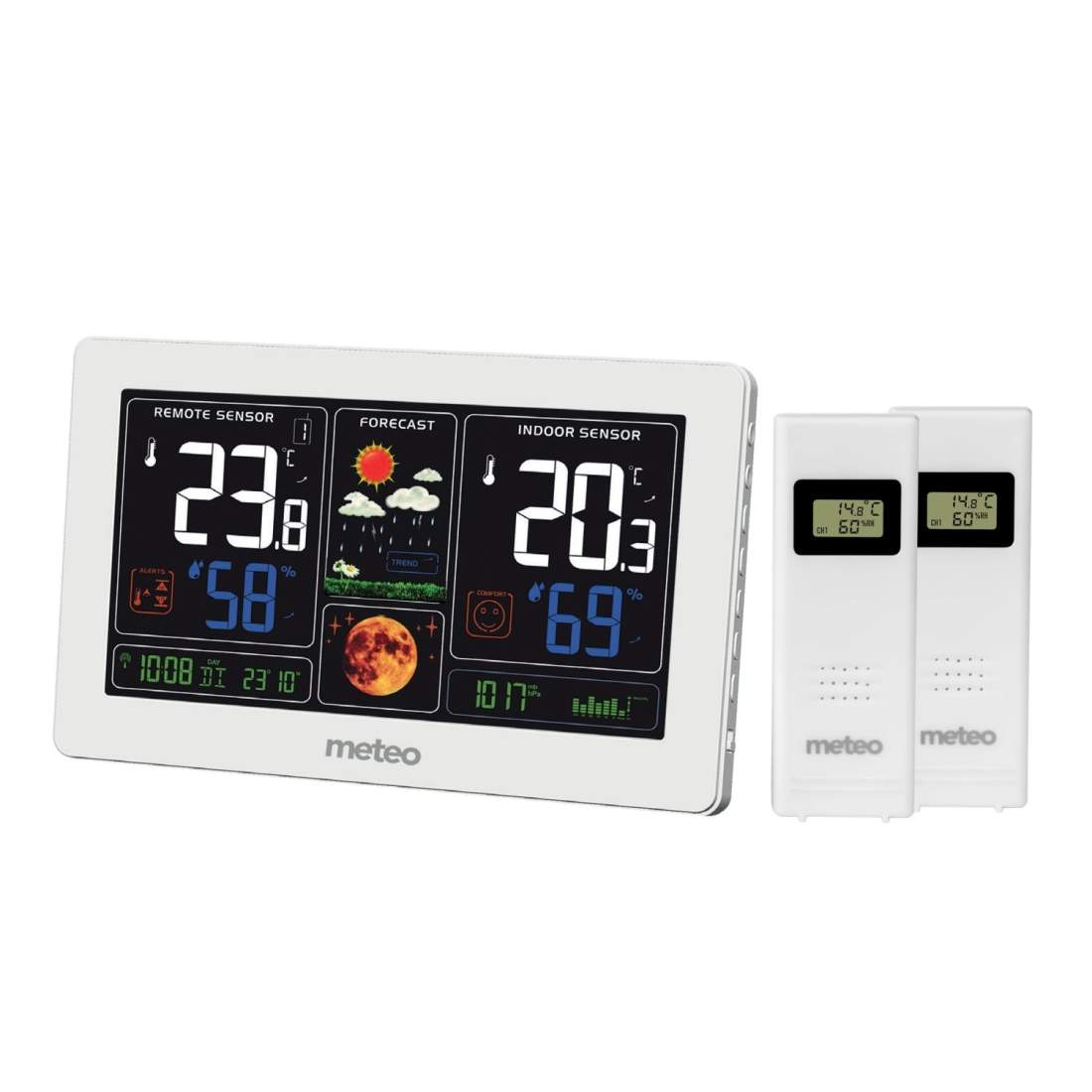 Trådløs vejrstation med barometer og månefaser