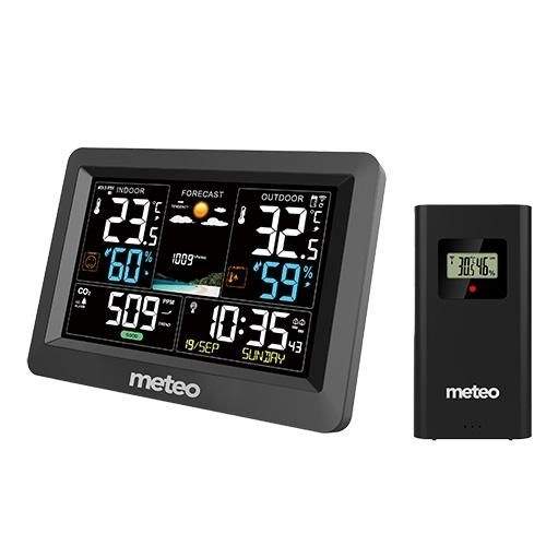Trådløs vejrstation med CO2, barometer & alarm