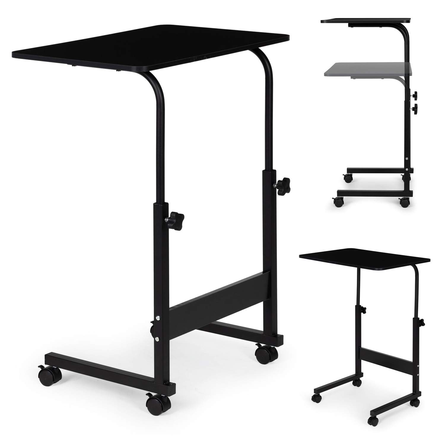 Hævet og sænket skrivebord med hjul