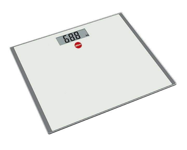 Hvid elektronisk personvægt med LCD, 150 kg
