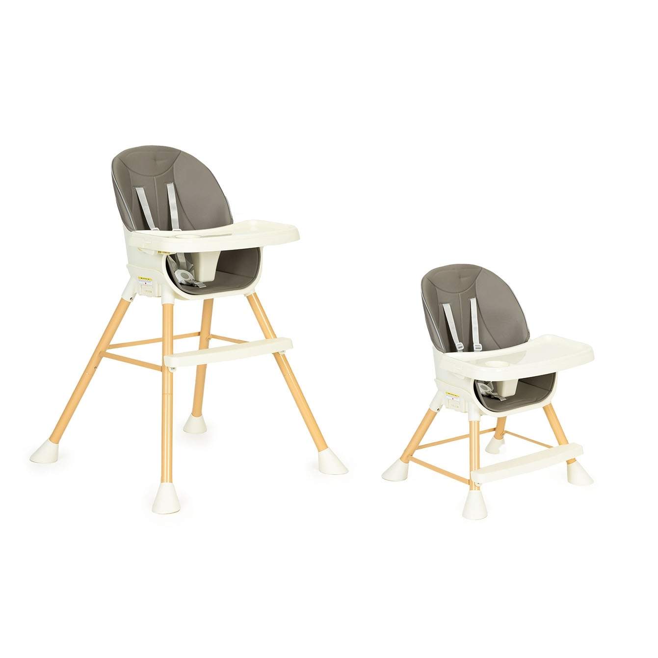 Justerbar 2-i-1 spisestuestol til børn i øko-læder