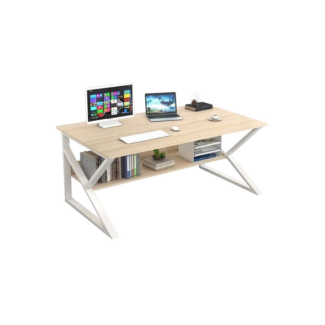 Datorbord med Hylla, 100x60 cm, Kontorsbord | Hem & Hobby | Pryloteket