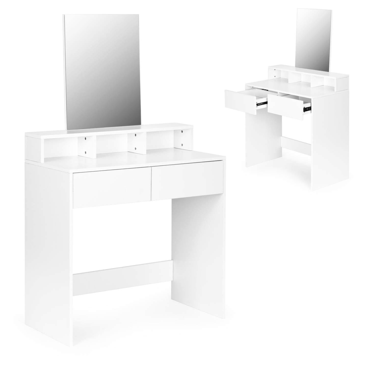 Toiletbord med spejl og opbevaringsskuffer