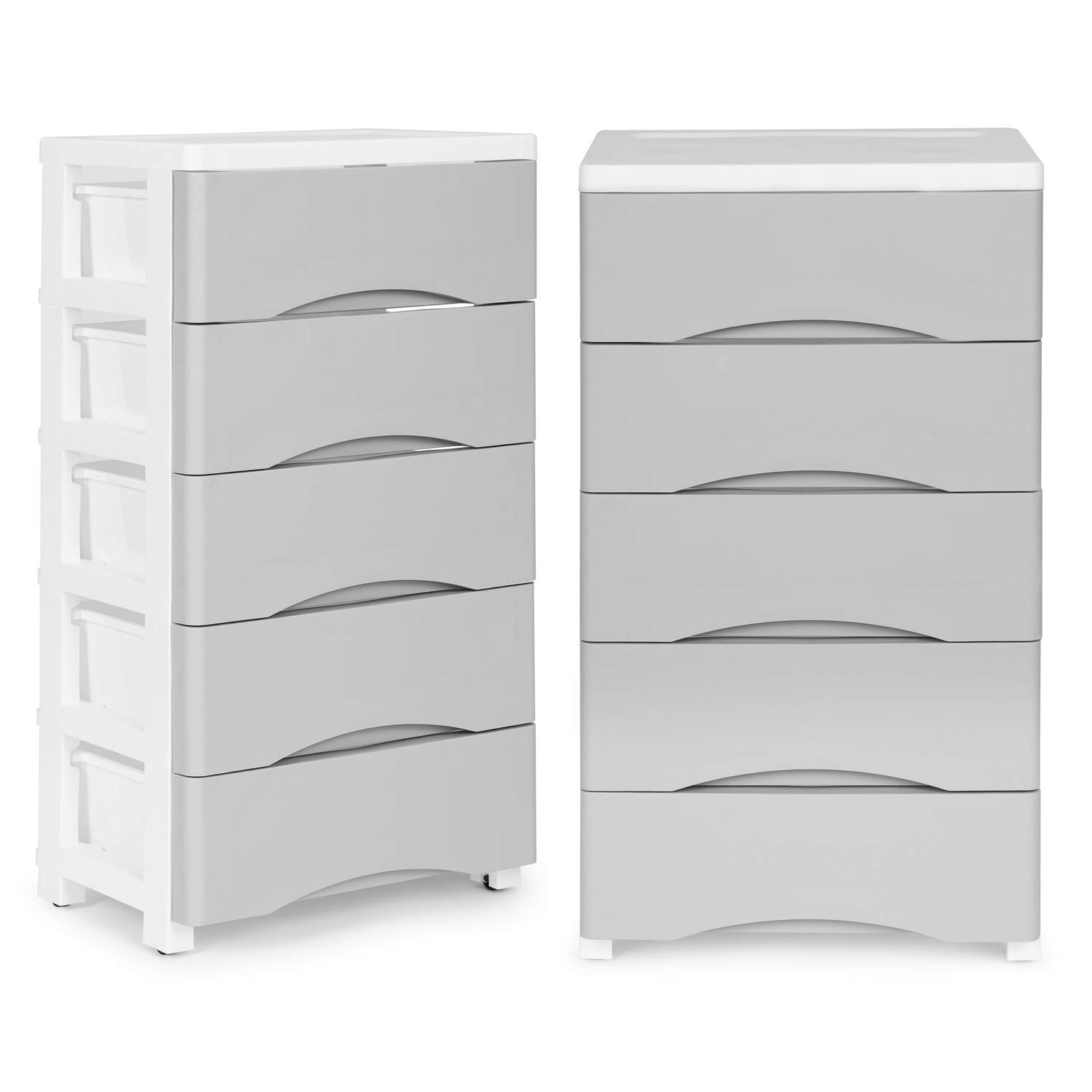 Hyldesystem med 5 skuffer og hjul til børneværelser