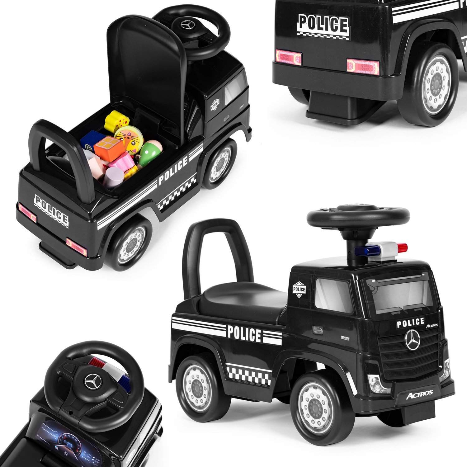 Børnepolitibil 2-6 år - Lyd, Opbevaring, Sikkerhed