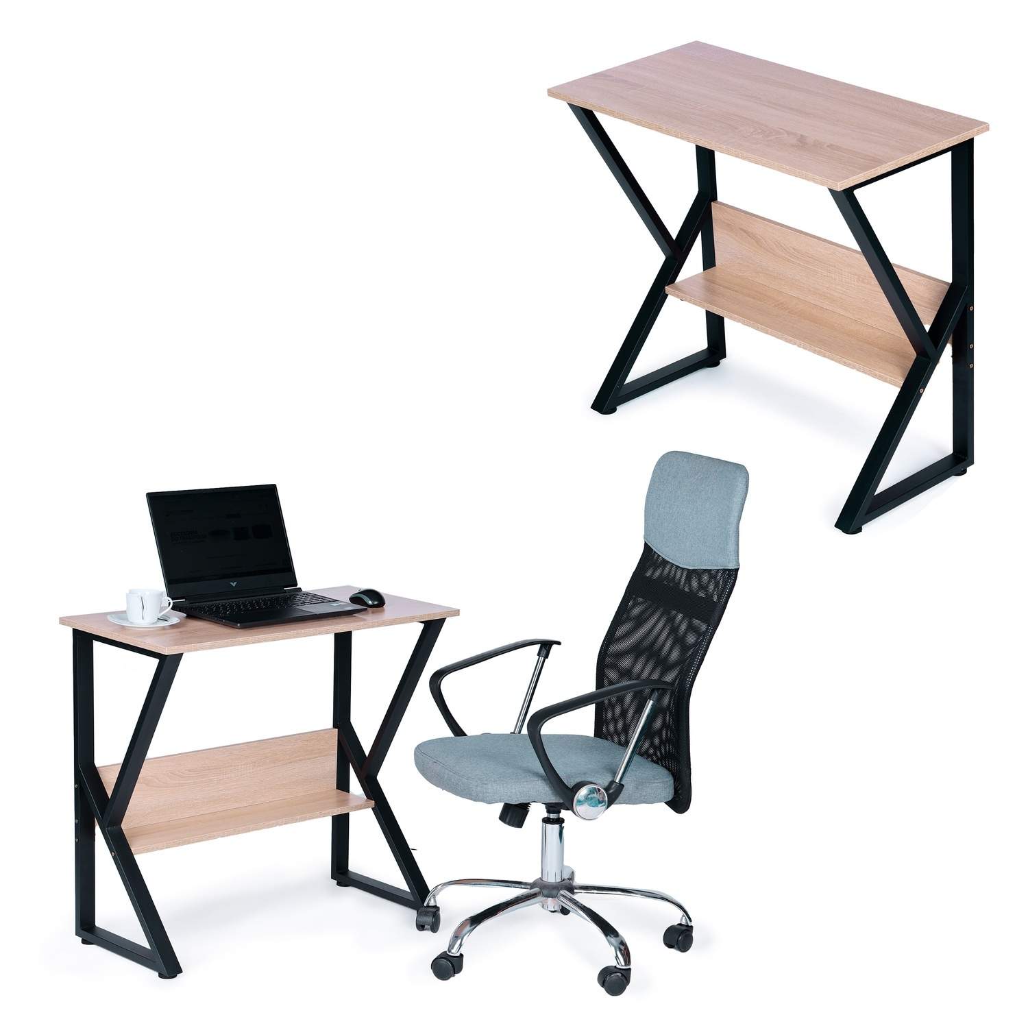 Ergonomiskt Datordesk med Extra Hylla | Hem & Hobby | Pryloteket
