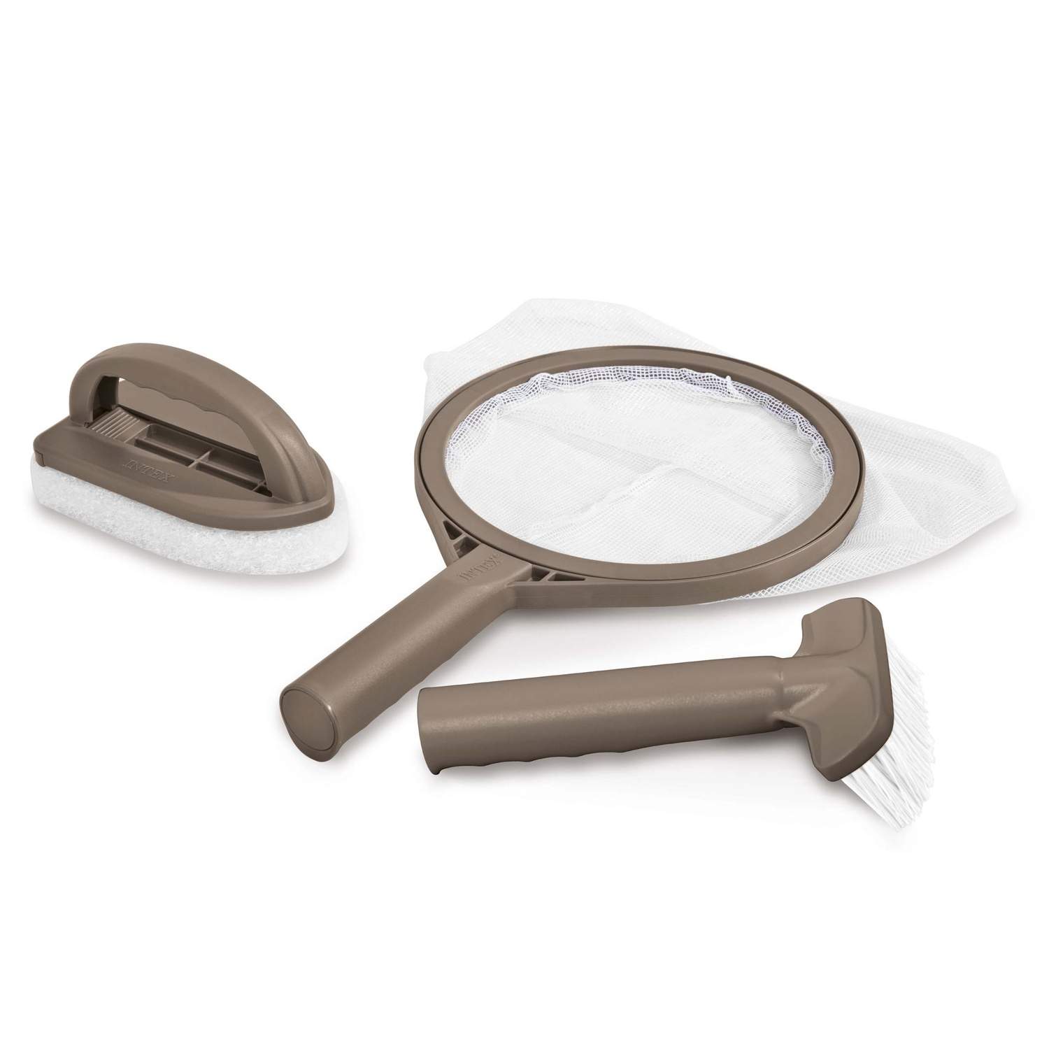 Rengøringssæt til pool & jacuzzi - børste, net, svamp