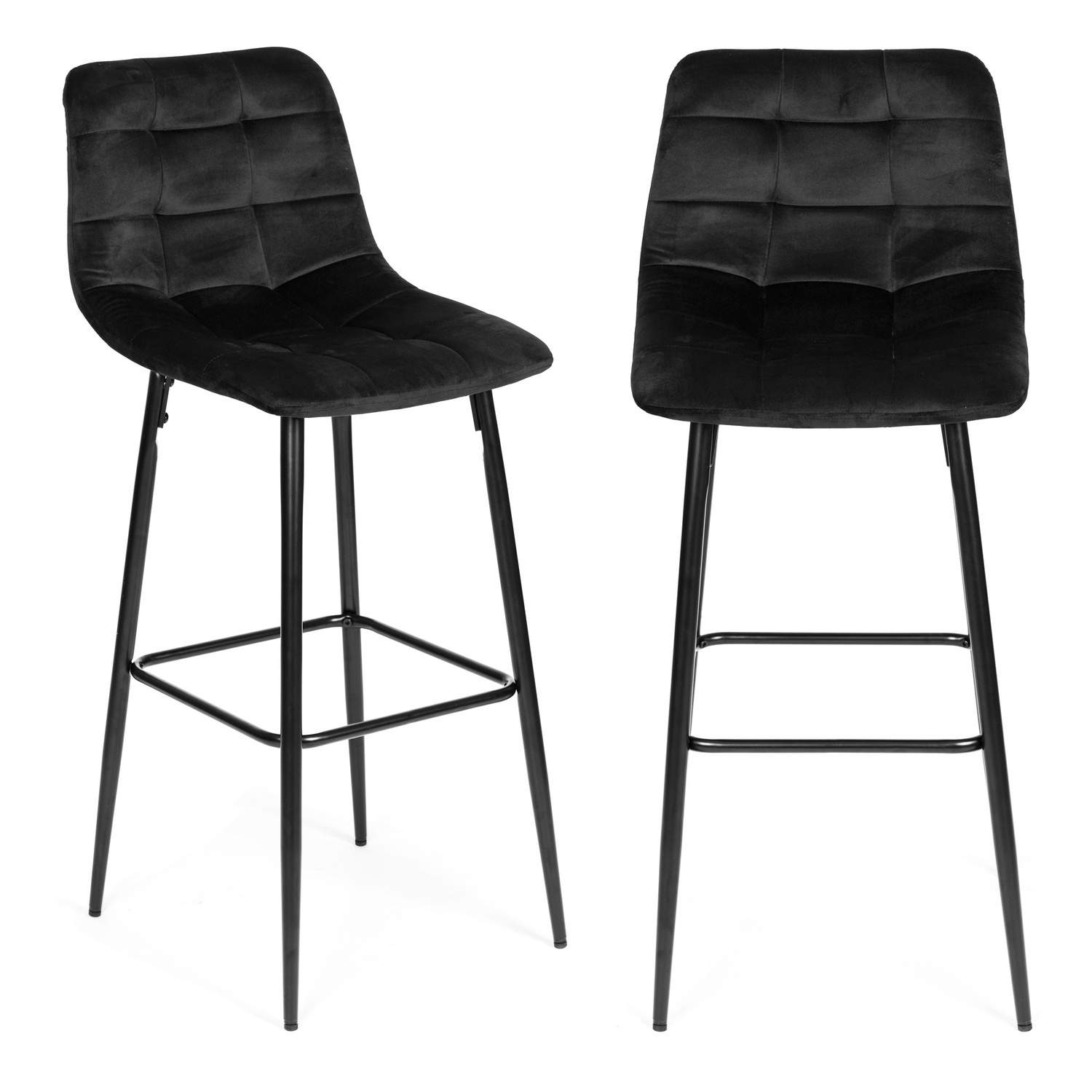 Black Velvet Barstol - Metal, Fodstøtte, Beskyttelsesfødder