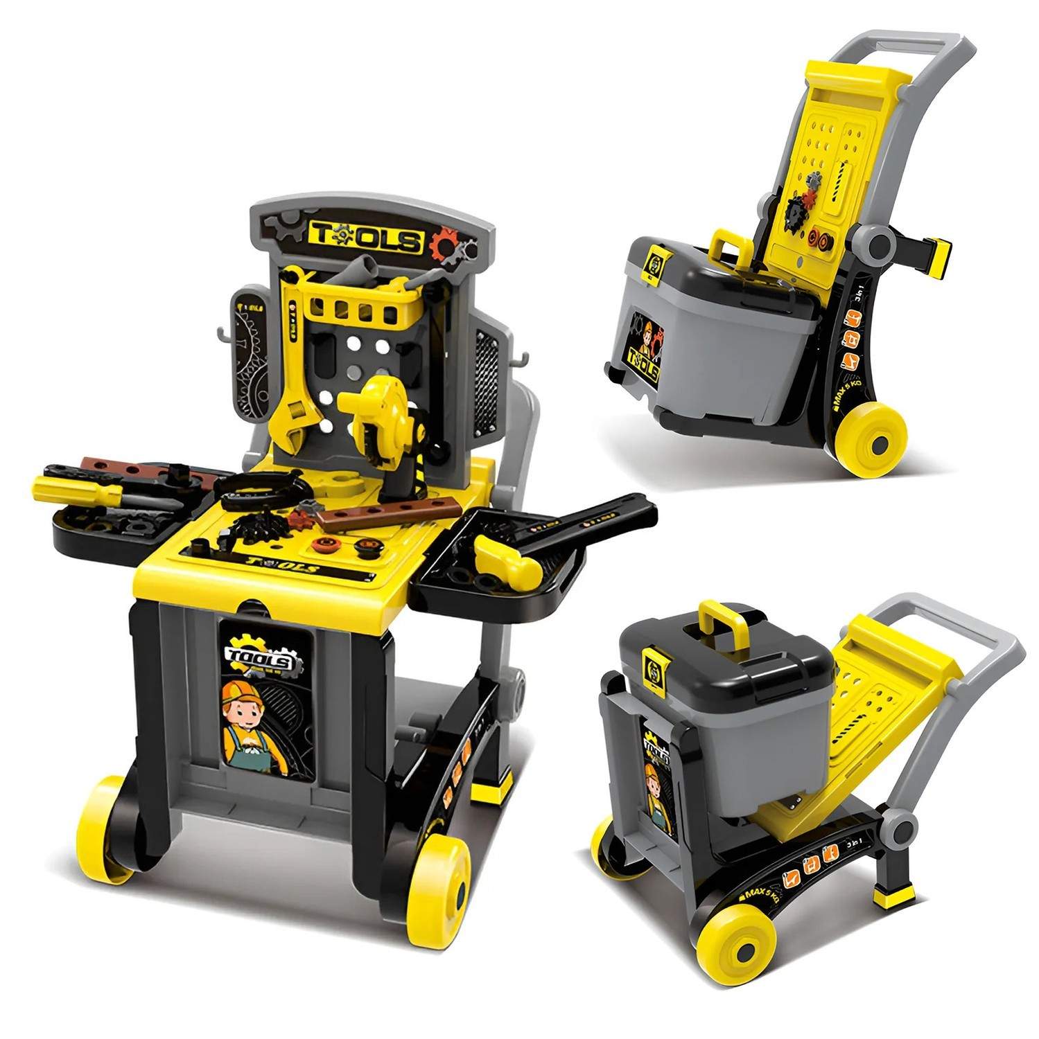 Sammenfoldeligt værksted for børn 3+ med 17 dele