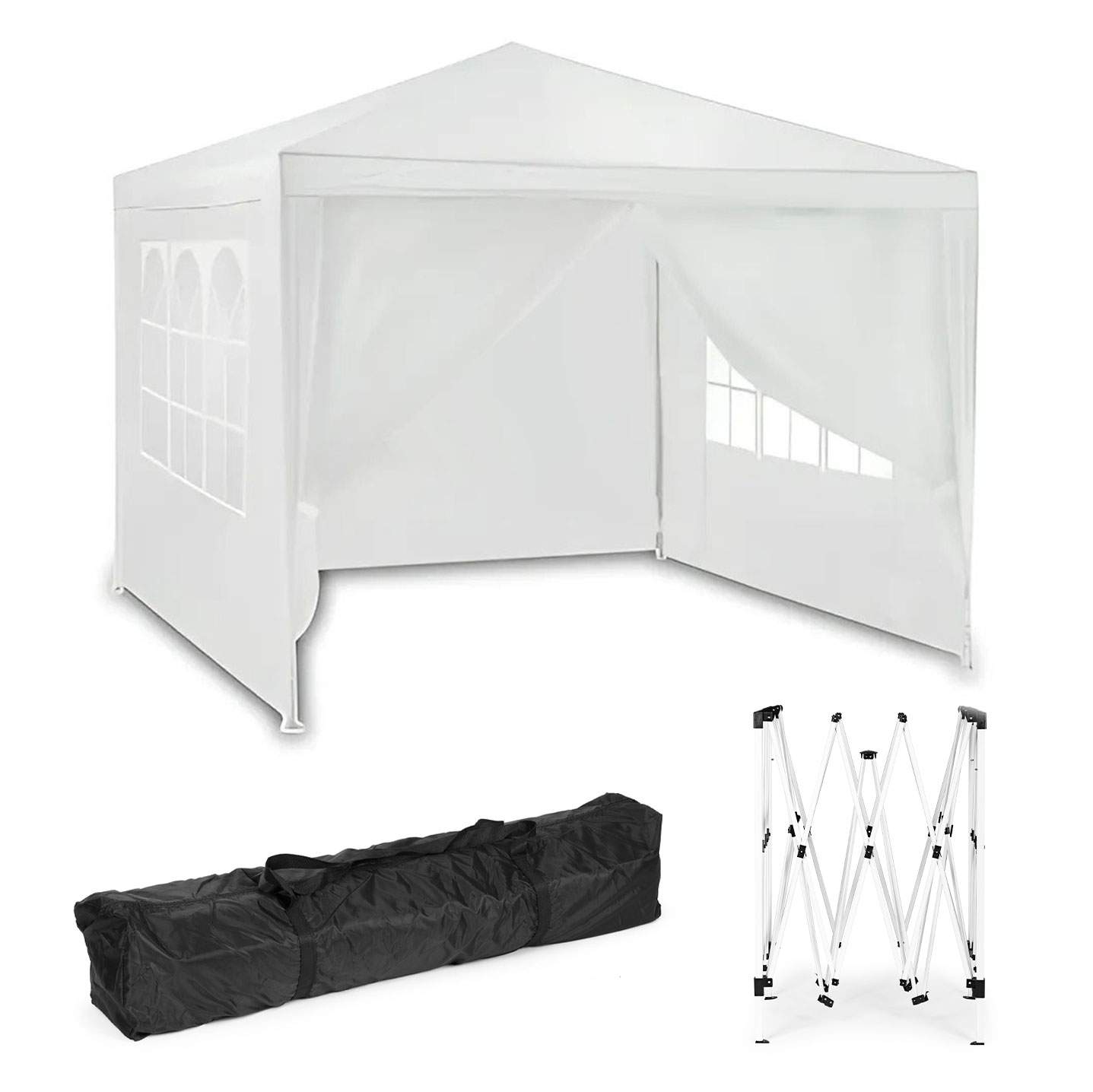 Selvfoldende havepavillon 3x3m med vindue