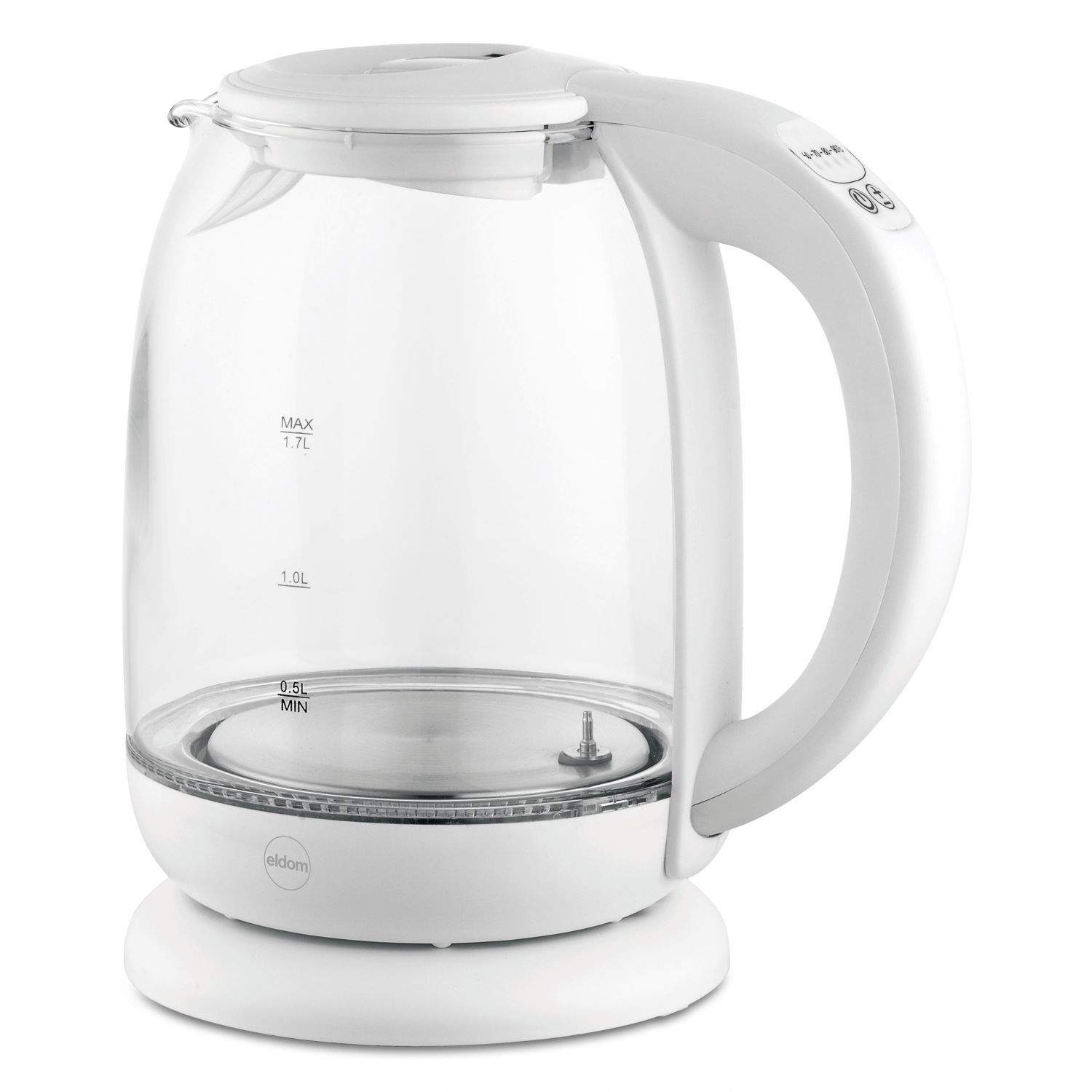 Trådløs Kedel 1,7L Hvid Glas LED