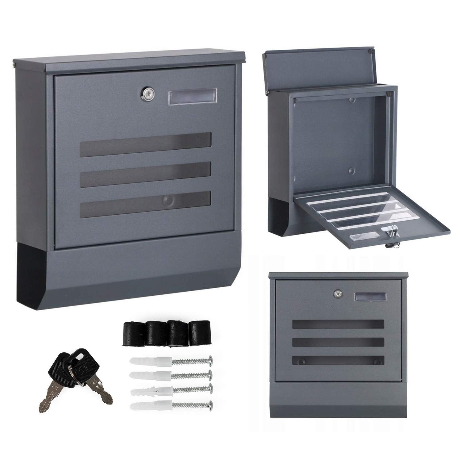 Galvaniseret brevkasse med avisholder