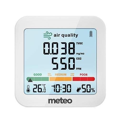 Vejrstation med temperatur-, fugt- og CO2-sensor
