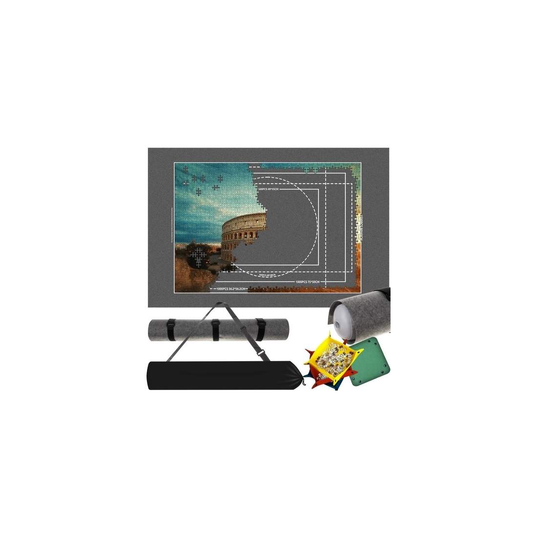 Flerfärgad Pusselmatta med Rör & Väska | Hem & Hobby | Pryloteket