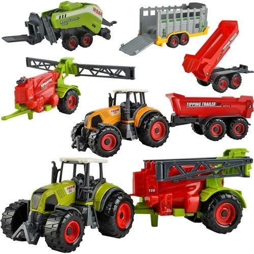 Realistisk traktor- og maskinsæt - 6 stk