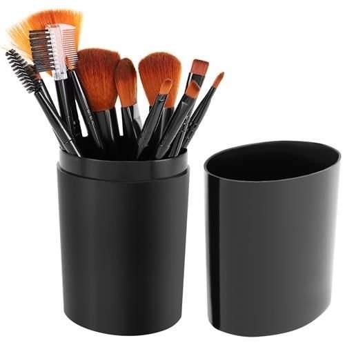 12-delt makeup børste sæt i etui - syntetisk børste
