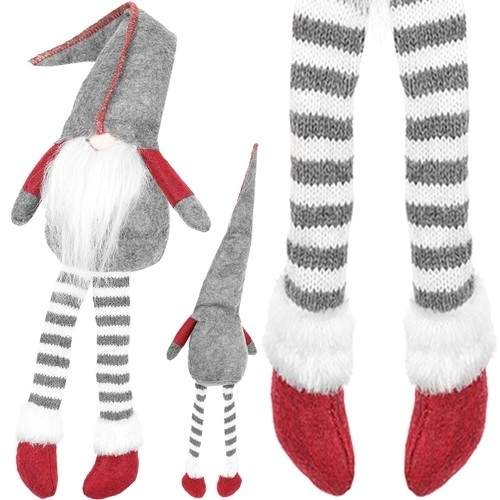 Sød grå julemandsfigur - juledekoration og gave