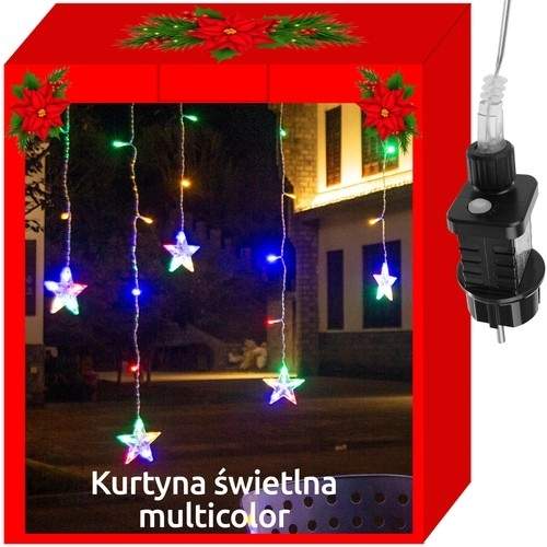 Flerfarvet LED-lysgardin 108 lamper 8 lystilstande