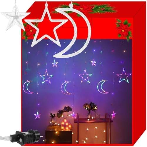 Flerfarvet LED lysgardin 138 lamper 8 lystilstande