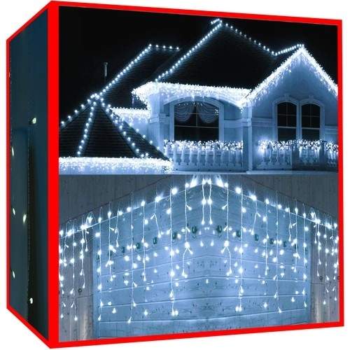 Cool hvid LED juletræsbelysning 300L, 8 lystilstande