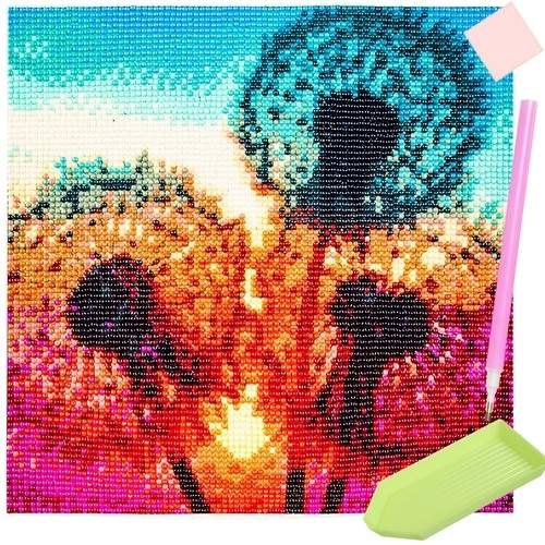 5D Diamantbroderi Mælkebøtte 30x30 cm - Afslappende håndværk