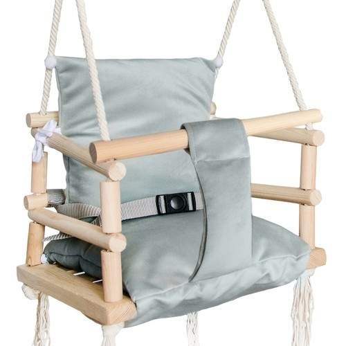 Grå indendørs/udendørs babygynge i Cleanaboo®