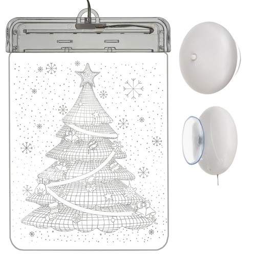 Dobbeltsidet LED juletræ i glas - Batteridrevet Decor