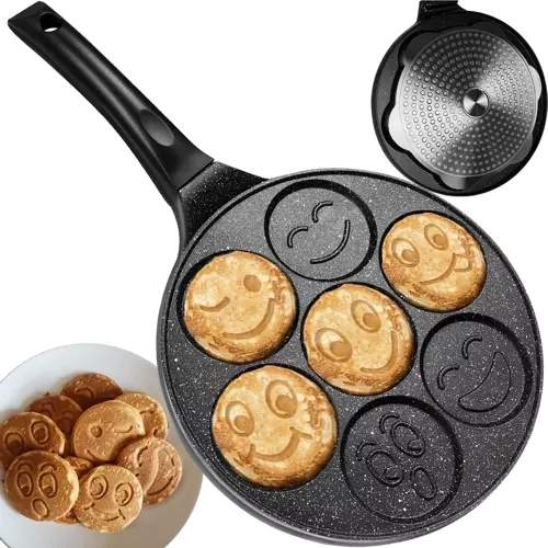 Stegepande til 7 æg, non-stick, Emoji Design billede