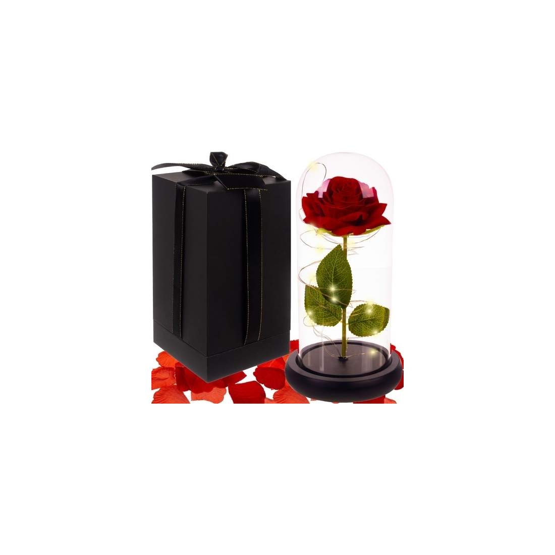 Evig Ros i Glas med LED - Perfekt Gåva & Dekor | Hem & Hobby | Pryloteket