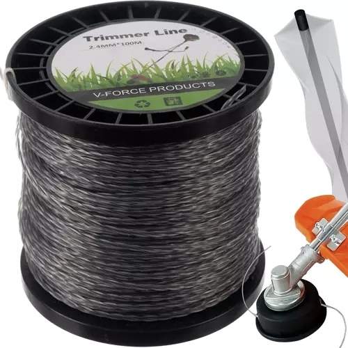 Forstærket Trimmer Line 2,4mm x 100m Sort