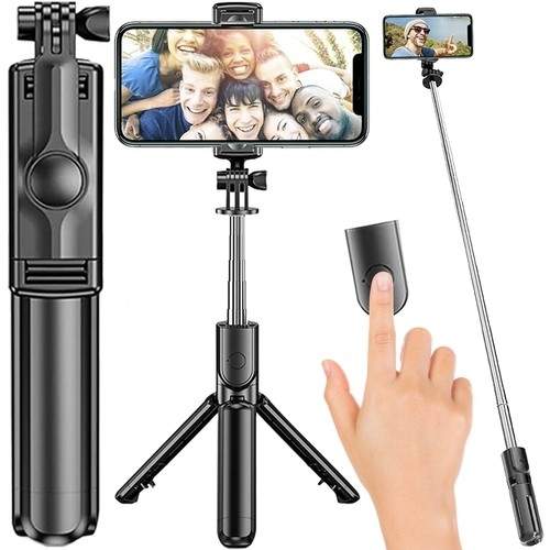 2-i-1 Selfie stick & Tripod med Bluetooth fjernbetjening