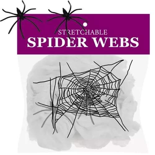Edderkoppespind dekoration med edderkopper til Halloween