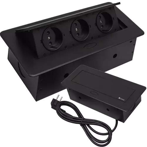 Forsænket Triple Socket Sort - Diskret & Praktisk