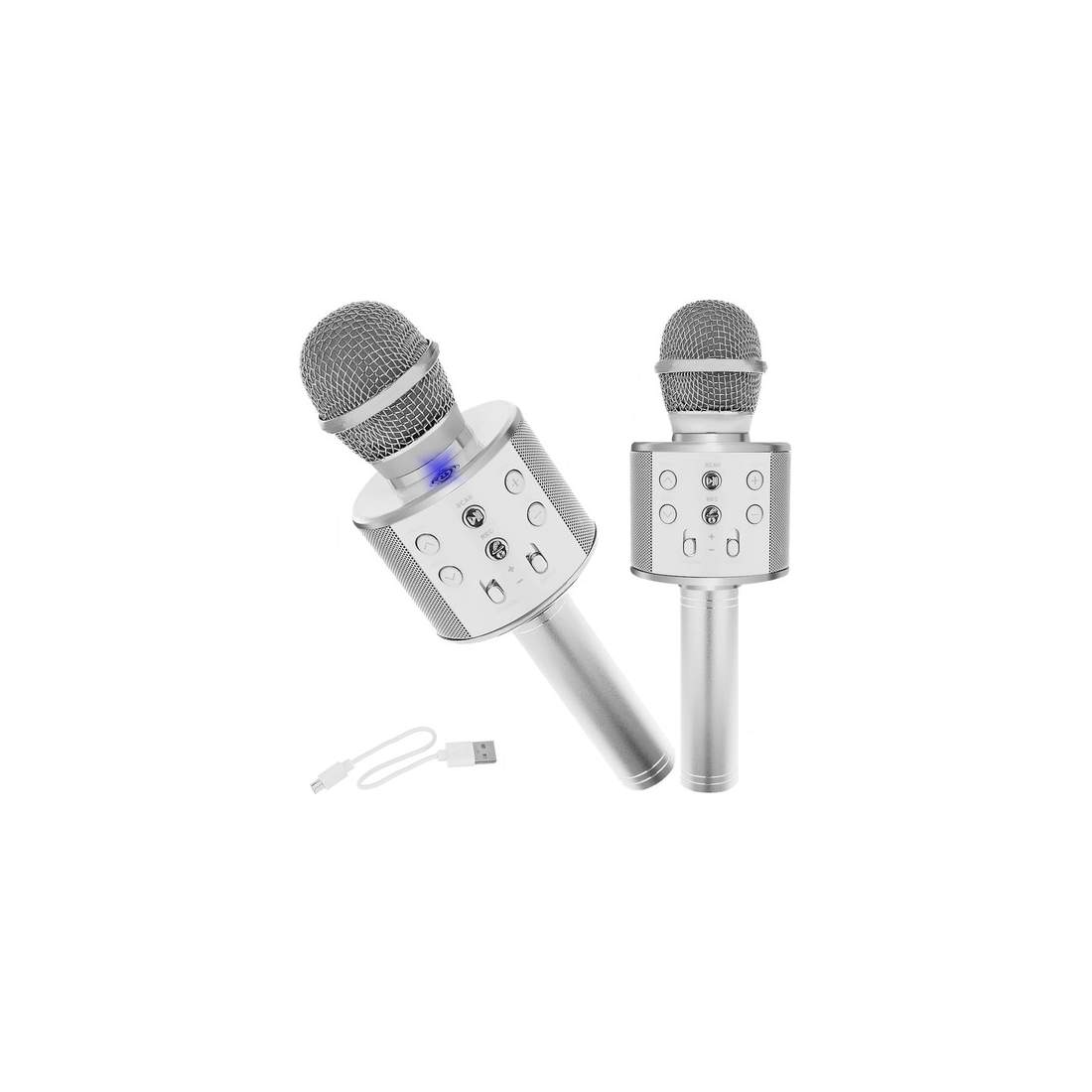 Silver Karaoke Mikrofon med Bluetooth Högtalare | Hem & Hobby | Pryloteket