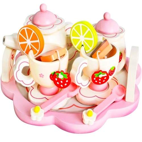 Tesæt i træ - 16 dele til kreativ børns leg