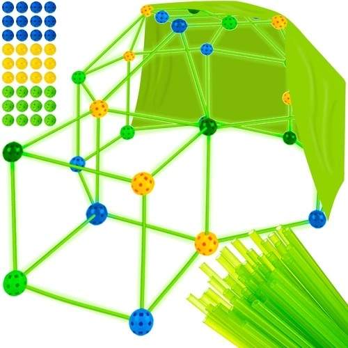 Fluorescerende byggesæt med telt - 101 stk